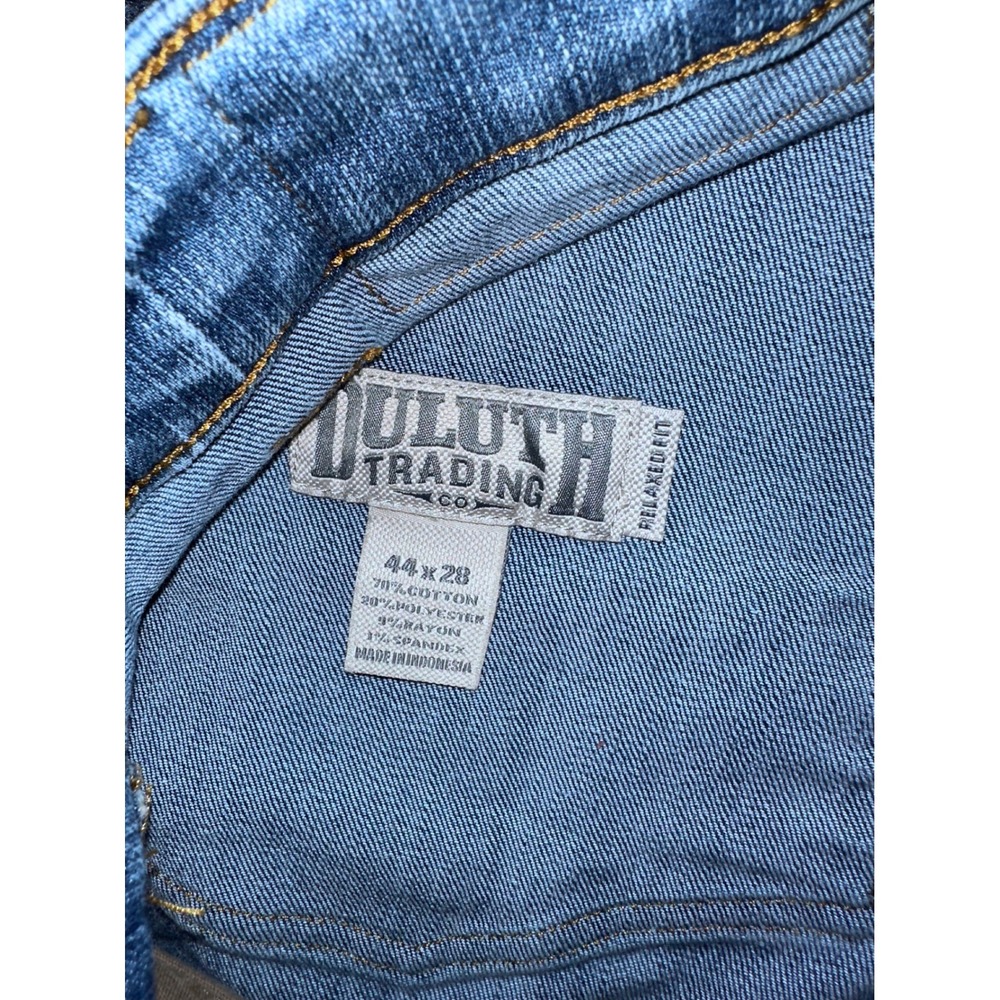 Duluth Trading Co Ballroom Double Flex Jeans Mens 44x28 Light Wash Relaxed Fit - Picture 3 of 8